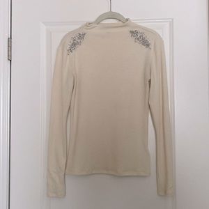Express Cream Mock-Neck Sweater - Size Small